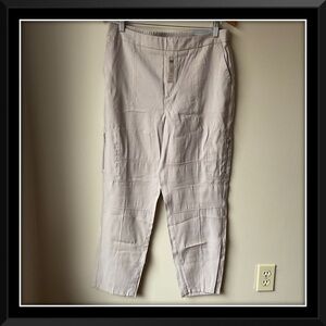 NEW Chicos 1R / 8 Pull On Relaxed Cargo Ankle Pant Dusty Taupe